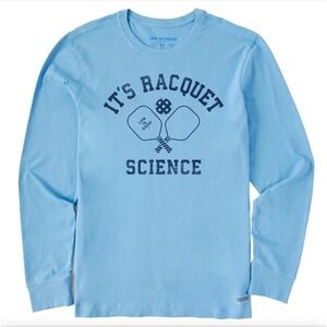 Life Is Good Men's Pickleball Long Sleeve Crusher Tee Size XL Color Blue